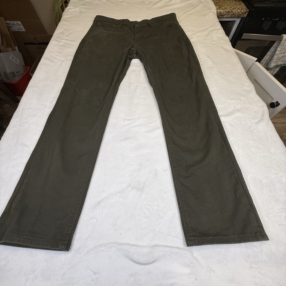 Levis 511 Jeans Mens 38x32 Olive Green Slim Fit Stretch Selvedge 19111-0078